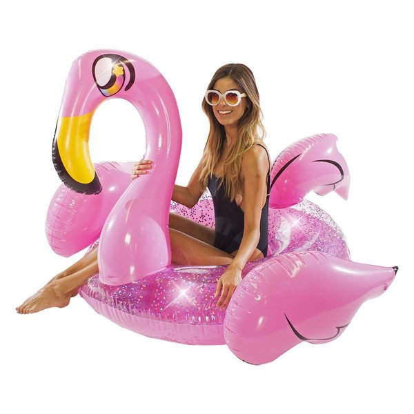Pool Candy 48 in Jumbo Pink Glitter Flamingo Pool Tube PC2748GF